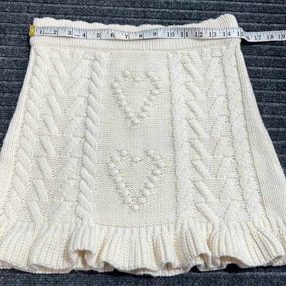 LOVESHACKFANCY Cable-Knit Brendana Mini Skirt Size M in Antique White NWT - Picture 14 of 15